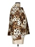 Kasper 100% Silk Animal Print Gold Silk Blazer Size 10 Petite - photo 4