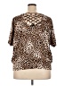 AGB Animal Print Brown Short Sleeve Blouse Size 3X - photo 2