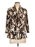 DressBarn Animal Print Brown 3/4 Sleeve Blouse Size L - photo 1