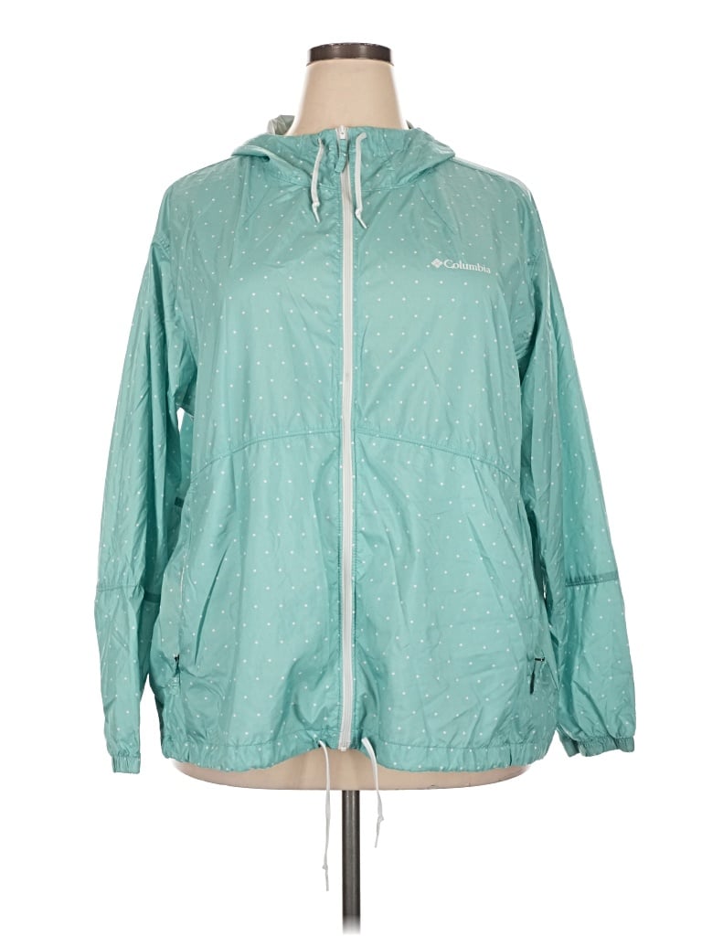 Pre-owned Columbia Zip Up Hoodie In Teal