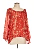 Willi Smith 100% Polyester Red 3/4 Sleeve Blouse Size L - photo 1
