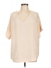 Entro 100% Polyester Ivory Short Sleeve Blouse Size L - photo 1