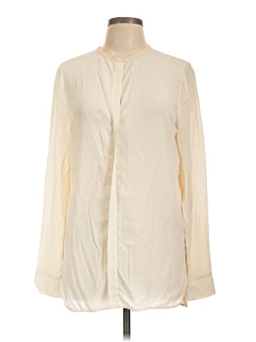 Vince. Long Sleeve Silk Top (view 1)