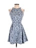 Copper Key Print Blue Cocktail Dress Size XS - photo 1