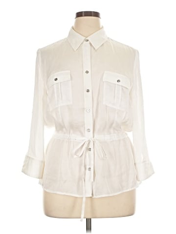MICHAEL Michael Kors 3/4 Sleeve Button-Down Shirt (view 1)