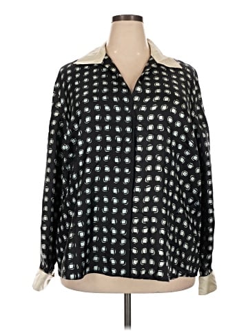 Jones New York Collection Long Sleeve Silk Top (view 1)