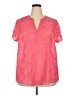 Torrid 100% Polyester Pink Short Sleeve Blouse Size 2X Plus (2) - photo 1
