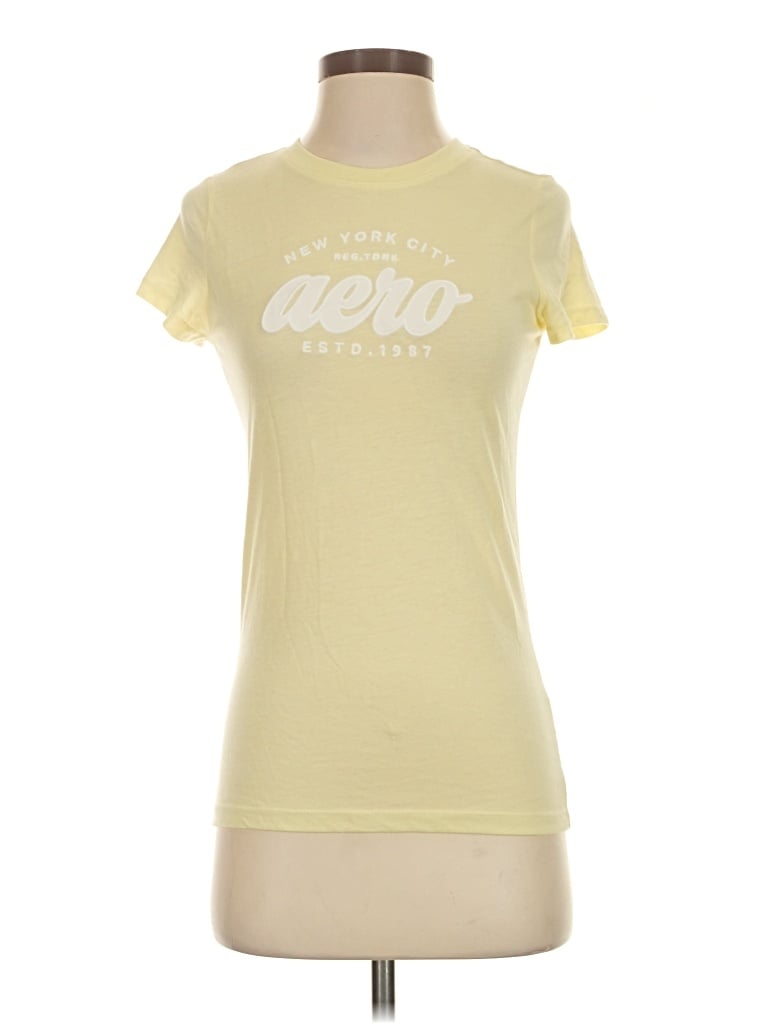 Pre-owned Aéropostale Short Sleeve T-shirt In Yellow
