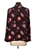 Halogen 100% Polyester Floral Burgundy Long Sleeve Blouse Size L - photo 2