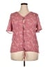 Siren Lily 100% Polyester Pink Short Sleeve Blouse Size 2X - photo 1