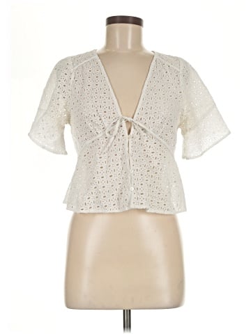 Madewell Tie-Front Top in Eyelet (view 1)