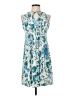Ann Taylor LOFT 100% Polyester Print Blue Casual Dress Size XXS (petite) - photo 1