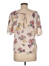 Lush 100% Polyester Floral Ivory Short Sleeve Blouse Size M - photo 2