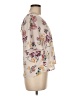 Lush 100% Polyester Floral Ivory Short Sleeve Blouse Size M - photo 4