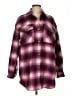 Express 100% Polyester Plaid Purple Coat Size M - photo 1