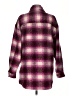 Express 100% Polyester Plaid Purple Coat Size M - photo 2