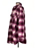 Express 100% Polyester Plaid Purple Coat Size M - photo 5