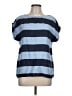 Talbots 100% Tencel Stripes Blue Short Sleeve Top Size 12 Petite - photo 1
