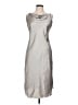 Bebe 100% Polyester Metallic Silver Casual Dress Size L - photo 1