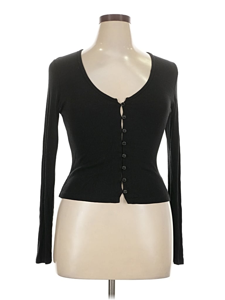 Pre-owned Lna Long Sleeve Top Black Sweetheart Neckline Tops