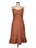 Ann Taylor LOFT 100% Polyester Hearts Orange Casual Dress Size 10 Petite - photo 1