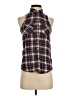 Mudd 100% Cotton Plaid Brown Sleeveless Button-Down Shirt Size XS - photo 1