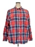 St. John's Bay 100% Cotton Plaid Red Long Sleeve Button-Down Shirt Size 4X - photo 1