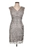 Sue Wong Silver Cocktail Dress Size 10 - photo 1