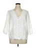 Talbots 100% Cotton White Ivory 3/4 Sleeve Blouse Size 1X - photo 1