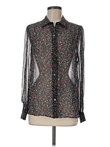 Diane von Furstenberg Long Sleeve Silk Top (view 1)