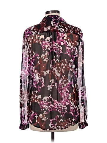 Diane von Furstenberg Long Sleeve Silk Top (view 2)