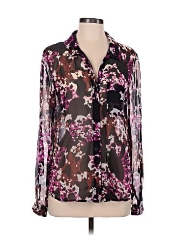 Diane von Furstenberg Long Sleeve Silk Top (view 1)