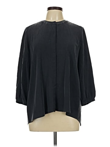 Ecru 3/4 Sleeve Silk Top (view 1)