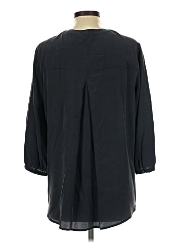 Ecru 3/4 Sleeve Silk Top (view 2)
