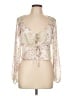 Mi ami 100% Polyester Ivory Long Sleeve Blouse Size L - photo 1