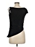KHY Solid Black Short Sleeve Top Size L - photo 2