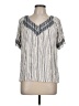 Knox Rose Silver Short Sleeve Blouse Size L - photo 1
