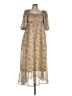 Worth 100% Polyester Paisley Tan Casual Dress Size L - photo 1