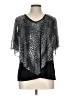 Liz McCoy Silver Short Sleeve Blouse Size L - photo 1
