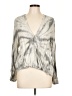 Splendid 100% Viscose Metallic Silver Long Sleeve Blouse Size L - photo 1