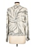 Splendid 100% Viscose Metallic Silver Long Sleeve Blouse Size L - photo 2