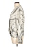 Splendid 100% Viscose Metallic Silver Long Sleeve Blouse Size L - photo 5