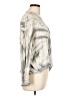 Splendid 100% Viscose Metallic Silver Long Sleeve Blouse Size L - photo 4