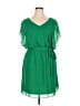 MSK 100% Polyester Solid Green Casual Dress Size 16 - photo 1