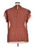City Chic 100% Polyester Brown Short Sleeve Blouse Size 18 Plus (M) - photo 2