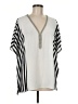 Boston Proper 100% Polyester Silver Short Sleeve Blouse Size 8 - photo 1