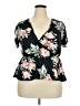 Rainbow Black Short Sleeve Blouse Size 18 (estimated) - photo 1