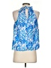 Lilly Pulitzer 100% Polyester Blue Sleeveless Blouse Size XS - photo 2
