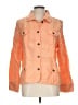 J.Jill 100% Linen Color Block Fair Isle Orange Jacket Size L - photo 1