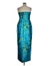 Theia 100% Polyester Blue Teal Cocktail Dress Size 16 - photo 2
